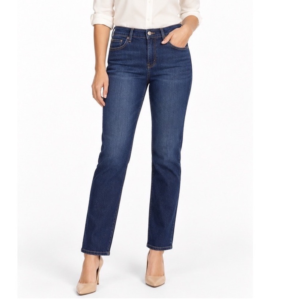 Gap Real Straight Jeans 12R Dark Indigo Blue Stretch Denim Casual Chic 119-27